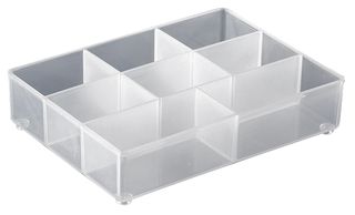 RAACO 115766 Box Insert, 8 Sections, 109 mm x 24 mm x 79 mm, For Raaco 250-3, PSC4-01, PSC6-1 ESD