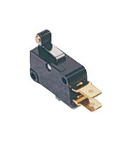 OMRON V-155-1C5 微动开关, 摁入式, 短辊式杆, SPDT, 快速连接, 15 A, 250 VDC