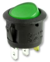 PRO ELEC PELR0233 翘板开关, 开-关, SPDT, 发光, 面板安装, 绿色, ABRR0xx Series