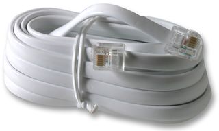 MULTICOMP PRO MP009284 电话模块线缆, RJ12 公至RJ12公, 9.8英寸, 白色