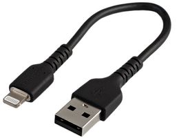 STARTECH RUSBLTMM15CMB USB 线缆,15 cm USB 转 Lightning 线缆,黑色,Apple MFi 认证,芳纶纤维