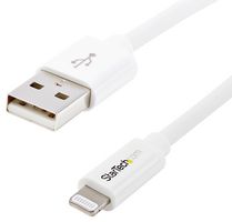 STARTECH USBLT1MW USB Cable, Type A Plug to Lightning Plug, 1 m, 3.3 ft, USB 2.0, White