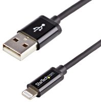 STARTECH USBLT2MB USB线缆, A型插头至Lightning插头, 2 m, 6.6 ft, USB 2.0, 黑色