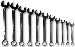 BAHCO 111Z/11T Combination Spanner Set, Assorted Sizes, 15° Offset Ends, Chrome Plated, 12 Pieces