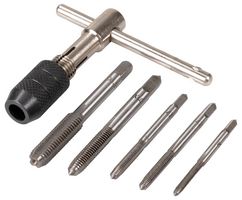 DURATOOL D00193 丝锥和扳手套件，6 件 M3 x 0.5、M4 x 0.7、M5 x 0.8、M6 x 1.0、M8 x 1.25 mm T 形扳手