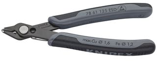 KNIPEX 78 61 125 ESD 剪切机, 静电防护, 侧面, 125 mm, 1.6 mm, 64 °