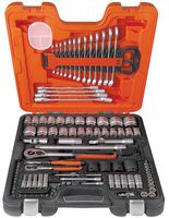 BAHCO S106 Socket Set, 1/4" Hex / 1/2" Hex Sizes, Chrome Plated, Ratchet Handle, 106 Pieces