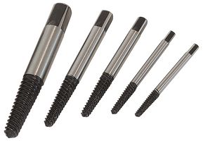 CK TOOLS T3062 01 Screw Extractor Set, 5 Pieces, 1, 2, 3, 4 & 5 Screw Extractors, Hinged Lid