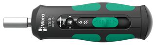 WERA 05075815001 快速扭矩螺丝刀，1/4"起子，147.5mm 长，2N-m 至 6N-m，7515 Kraftform 系列