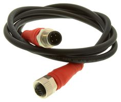MOLEX 120066-5456 传感器线缆, 4路, M12 母-M12 公, 1M