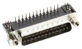 AMPHENOL COMMUNICATIONS SOLUTIONS L717SDB25PA4CH4F D-SUB CONN, PLUG, 25POS, THT, R/A