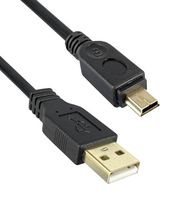 QUALTEK ELECTRONICS 3021027-16 电缆, USB, 2.0 公 A-MINI B, 4.9M, 黑色