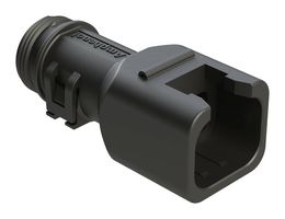 AMPHENOL SINE/TUCHEL ATBS-235-0405 BACKSHELL, PLUG CONN, 4POS, 180DEG, BLK