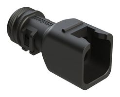 AMPHENOL SINE/TUCHEL ATBS-239-0605 BACKSHELL, PLUG CONN, 6POS, 180DEG, BLK