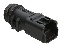 AMPHENOL SINE/TUCHEL ATBS-255-0205 BACKSHELL, PLUG CONN, 2POS, 180DEG, BLK