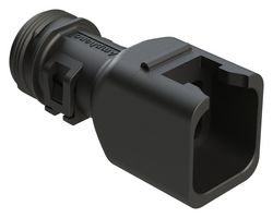 AMPHENOL SINE/TUCHEL ATBS-267-0605 BACKSHELL, PLUG CONN, 6POS, 180DEG, BLK