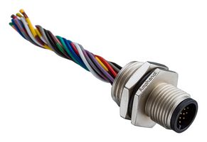 AMPHENOL LTW M12A-08PMMS-SH8B30. SENSOR CABLE, 8P M12 PLUG-FREE END/11.8"