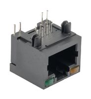L-COM SMJ-RJ4590-LED RJ45 CONN, R/A JACK, 8P8C, 1PORT, TH