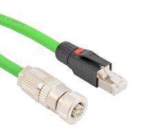 L-COM TRGPA403-5M 传感器线缆, M12 母-RJ45 公, 16.4英尺