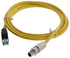 HARTING 09478411002 SENSOR CORD, M12 PLUG-RJ45 PLUG, 6.6FT