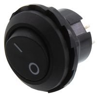 E-SWITCH RR3130ABLKBLKFS. 翘板开关, SPST, 10A, 125VAC, 黑色