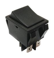 E-SWITCH R5ABLKBLKEF0. 船型开关, DPST, 20A, 125VAC, 黑色