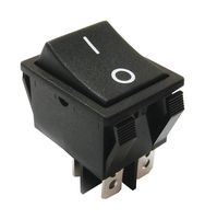 E-SWITCH R5FBLKBLKFF0. 船型开关, DPST, 20A, 125VAC, 黑色