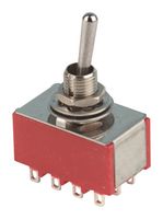 E-SWITCH 1004P3T1B1M1QE. 拨动开关, 4PDT, 5A, 120VAC, 焊接