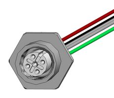 NORCOMP FPM12A05I12CF02. 电缆组件, M12 5 路 母 黄铜/镍 前部 M16