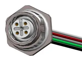 NORCOMP FPM12A05I12CR02. 电缆组件, M12 5 路 母 黄铜/镍 后部 M16 1