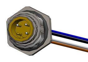 NORCOMP MPM12A04I12CR01. SENSOR CORD, 4P M12 PLUG-FREE END, 12"