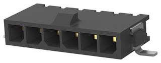 AMP - TE CONNECTIVITY 2-1445100-6 线至板连接器, 针座, 6路, 1排, 3MM