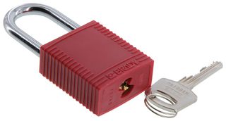 BRADY 99552 PADLOCK, FRN, RED, 1.5IN, KEYED