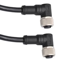 AMPHENOL LTW M12A04FR-12AFR-SD001 电缆组件, 4P M12 直角型母-母, 3.3英尺
