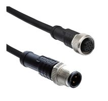 AMPHENOL LTW M12A12ML-12AFL-SDA05. SENSOR CABLE, 12P M12 PLUG-RCPT, 0.5M