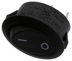 E-SWITCH RE11131121. ROCKER SWITCH, SPST, 10A, 125VAC, BLACK