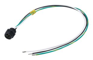 MOLEX 130066-0050 SENSOR CORD, 3P RCPT-FREE END, 19.7"