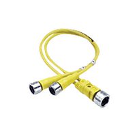 MOLEX 120068-0190 传感器线缆, M12 连接器, 公-2X 母, 3.3英尺