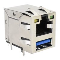 STEWART CONNECTOR SS-90000-008 MOD CONN, R/A RJ45 OVER USB TYPE A RCPT