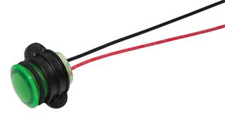 VCC / VISUAL COMMUNICATIONS COMPANY CNX714C500FVW. 发光二极管指示器, 面板安装, 14MM, 绿色, 28V