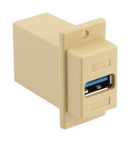 L-COM ECF504-3AA-IVY 适配器, USB, 3.0 A 母-母, 象牙色