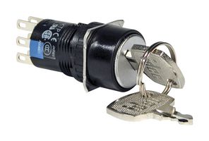 IDEC AS6M-2KT2PB 钥匙开关, DPDT, 120VAC, 焊接/快接式