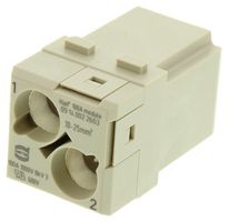 HARTING 09140022653 连接器模块, 矩形 HAN, 公, 2路, 螺丝