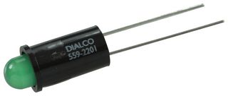 DIALIGHT 559-2201-001F PANEL MOUNT INDICATOR, LED, 6.35MM, GREEN, 2.1V