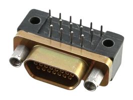 ITT CANNON MDLM-15SCBRP-F222 微型 D-SUB 连接器, 直角型 RCPT, 15路, 通孔安装