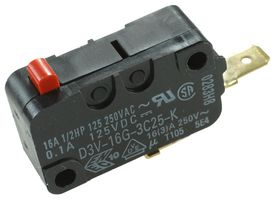 OMRON ELECTRONIC COMPONENTS D3V-16G-3C25-K SWITCH, PIN PLUNGER, SPST-NO, 250V, 16A