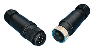 MOLEX / BRAD 1200710038 传感器连接器, 公, M12, 4芯, 电缆安装