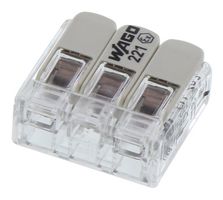WAGO 221-483. 端子块, 插入式, 3路, 12AWG