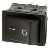 E-SWITCH R5ABLKBLKFF0. 船形开关, DPST, 关-空-开, 20A, 250V
