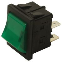 E-SWITCH R5BBLKGRNEF1. 船型开关, DPST, 20A, 125VAC, 面板